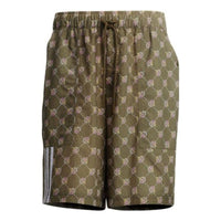 adidas neo U Monogram Shorts Full Print Pattern Lacing Straight Shorts Light Brown HM2033