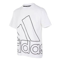 adidas U Big Logo T Casual Sports Alphabet Printing Short Sleeve Couple Style White H60664