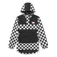 Men's Vans Plaid hooded Windbreaker Jacket Black VN0A4MLFJ0Z