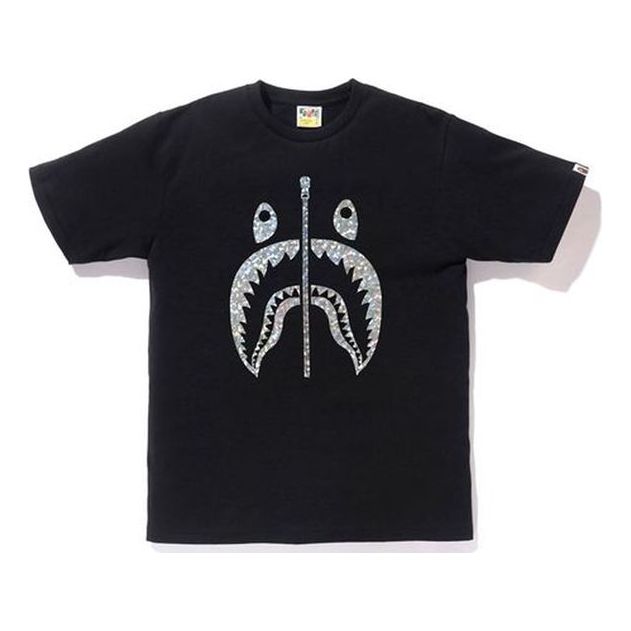A Bathing Ape Half Zip Shark Face T-Shirt 'Black' 1G30-110-063