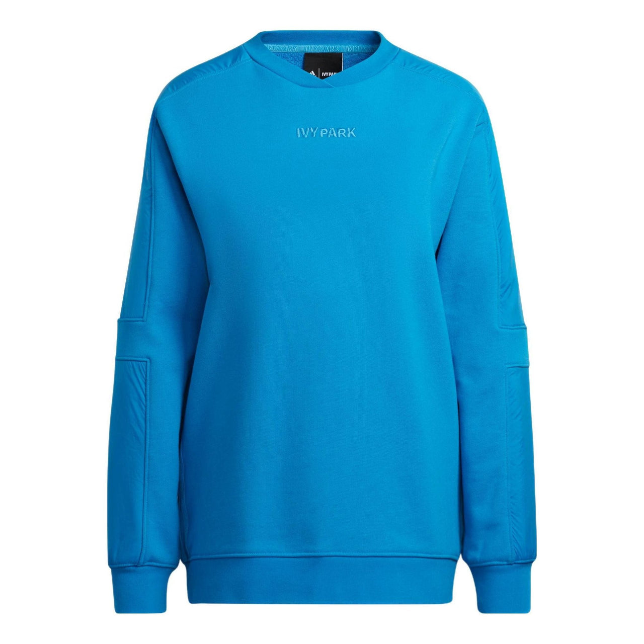 adidas x Ivy Park Crossover Solid Color Chest Logo Embroidered Pullover Round Neck Long Sleeves Blue HR3661