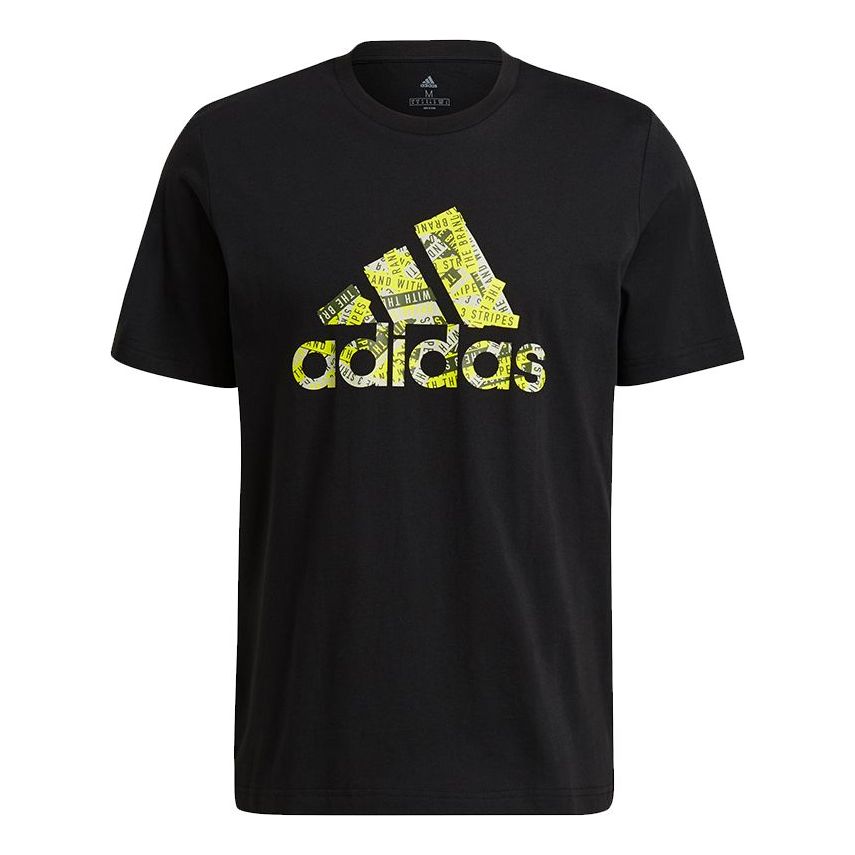 adidas M Bos Brtp Fll Alphabet Logo Round Neck Sports Short Sleeve Black GL3699