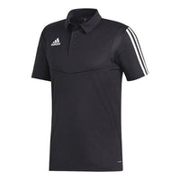adidas Alphabet Printing Side Stripe Short Sleeve Polo Shirt Black DT5411