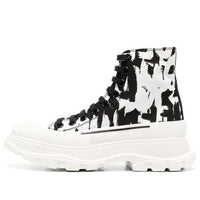 (WMNS) Alexander McQueen McQueen Graffiti Tread Slick Boots 'White Black' 708089W4TG49356