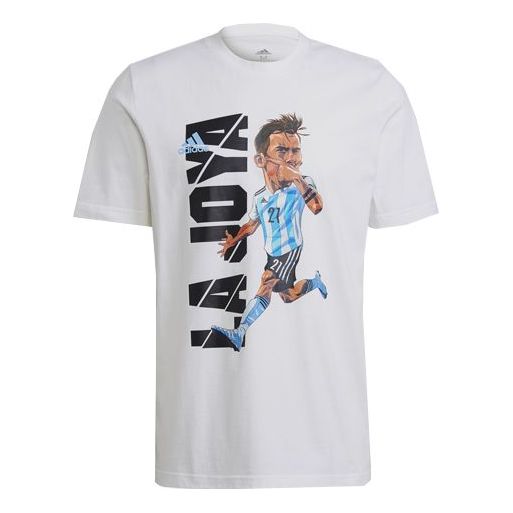adidas Dybala Icon T M Paul Cartoon Printing Soccer/Football Sports Short Sleeve White HA5453