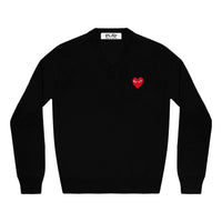 COMME des GARCONS PLAY V-Neck Pullover Red Emblem 'Black' AZ-N002-051-1