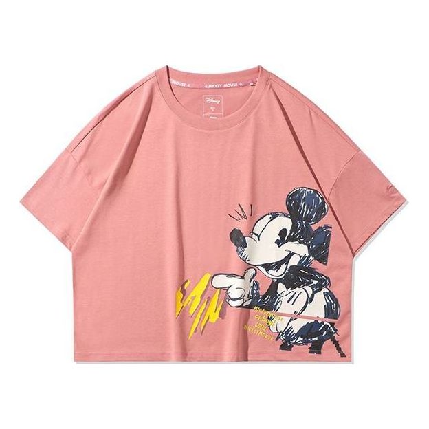 (WMNS) Li-Ning Casual Loose Round Neck Sports Short Sleeve 'Apricot Pink' AHSQ268-2