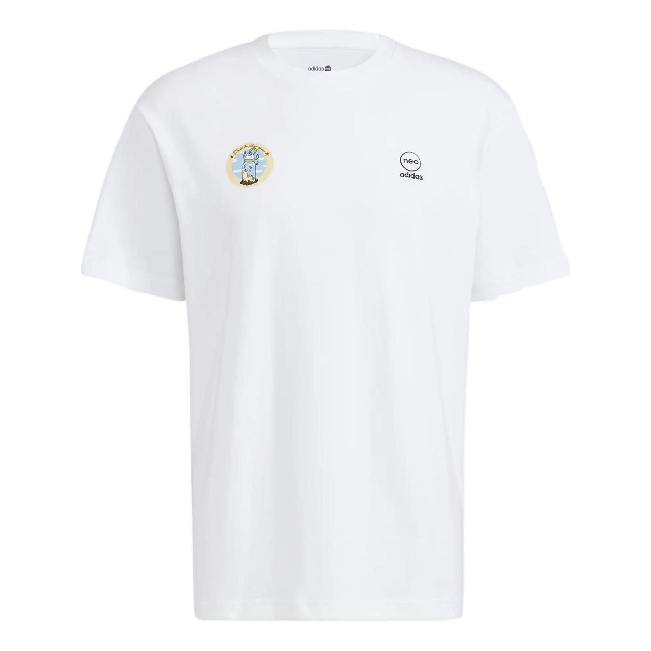 adidas neo M Sw Slogan Tee Solid Color Alphabet Printing Athleisure Casual Sports Short Sleeve Couple Style White HC9740