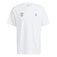 adidas neo M Sw Slogan Tee Solid Color Alphabet Printing Athleisure Casual Sports Short Sleeve Couple Style White HC9740