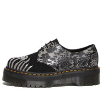 Dr. Martens 1461 Animal Clash Leather & Suede Platform Shoes 'Black Grey' 27695001