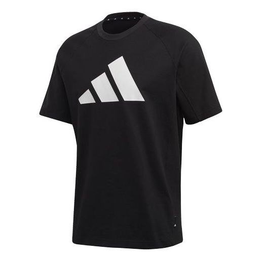 adidas Classic Pyramid logo Printing Short Sleeve Black FI7974
