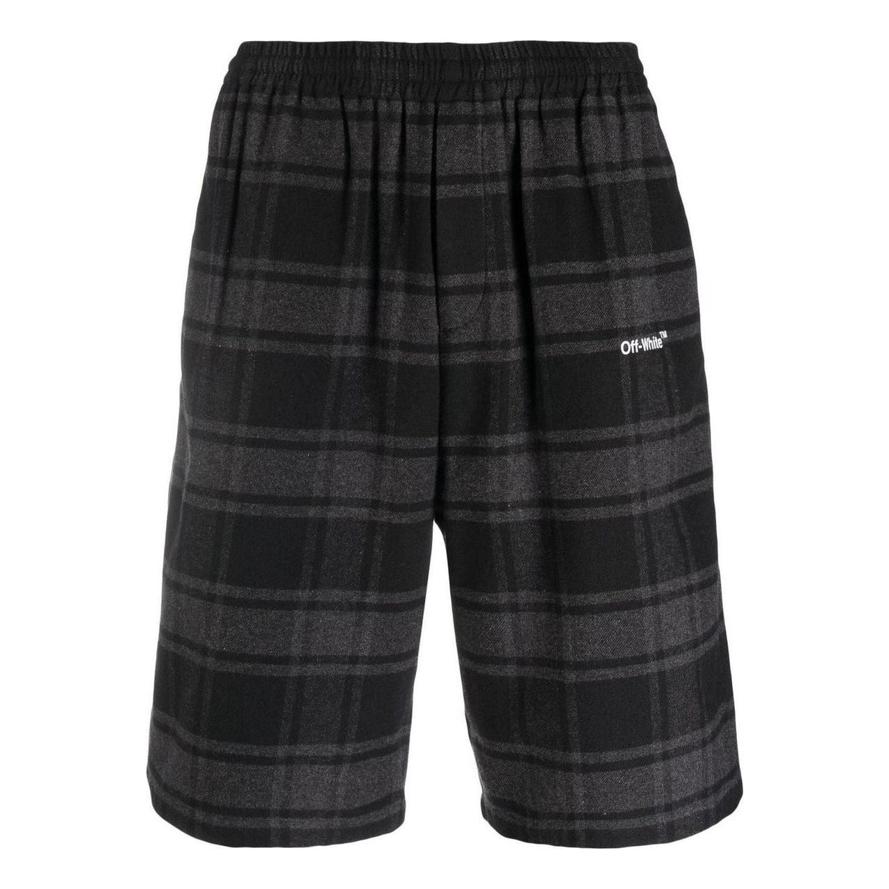 Off-White Check-Print Shorts 'Black Grey' OMCB058C99FAB0010501