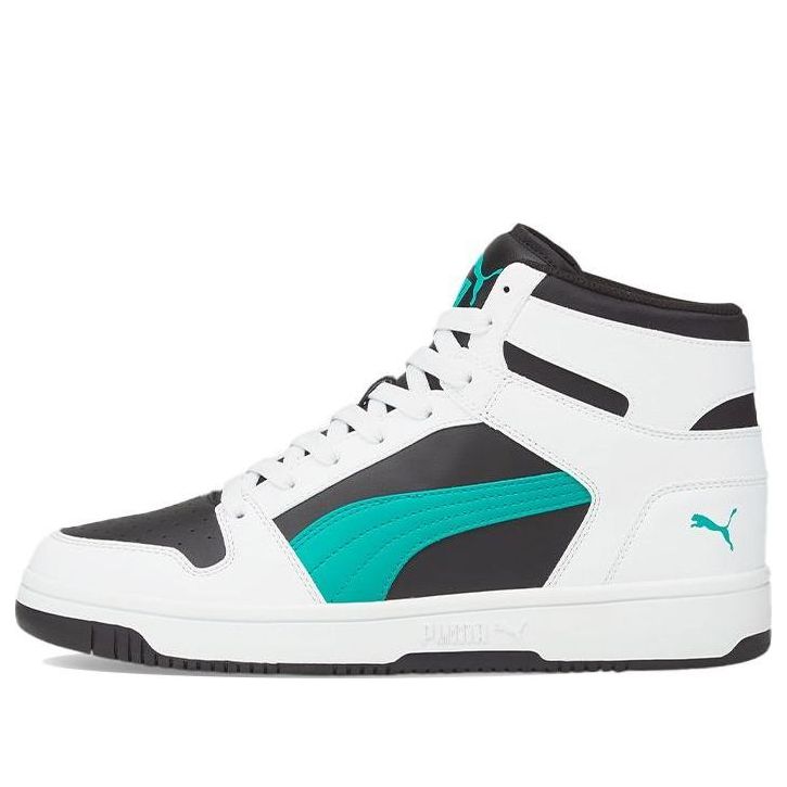 PUMA Unisex Rebound LayUp Mid-Top Black/White/Green 369573-26