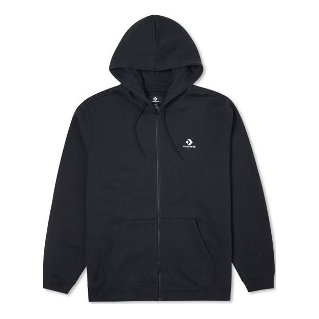 Converse Go-To Embroidered Star Chevron Standard Fit Full-Zip Hoodie 'Black' 10024511-A01
