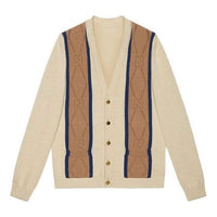 Gucci Striped V-Neck Cardigan 'Beige Brown' 655105-XKBWE-9275