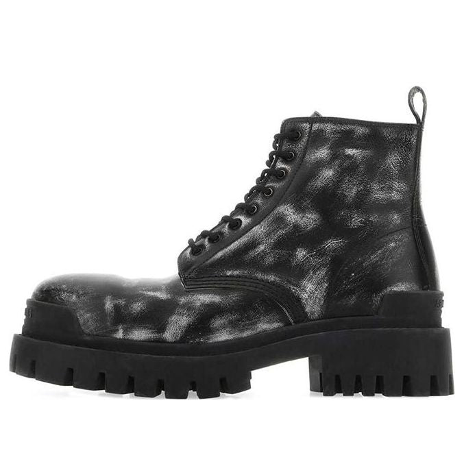 Balenciaga Strike Ankle Boots 'Washed Out Black Leather' 589338WBEF19010