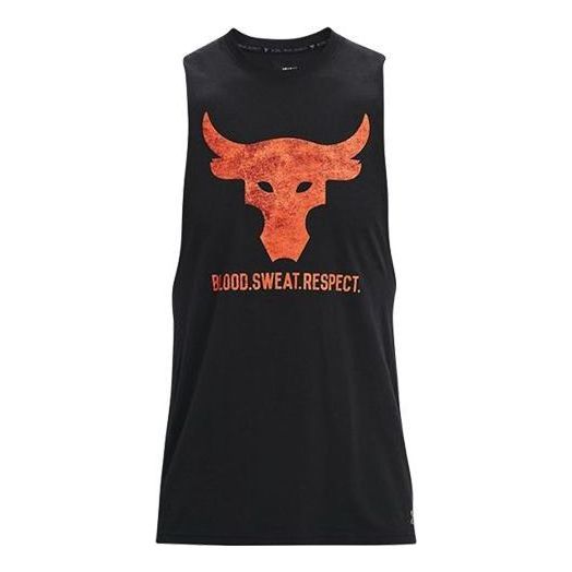 Under Armour Project Rock Brahma Bull Tank Top 'Black Orange' 1361721-001