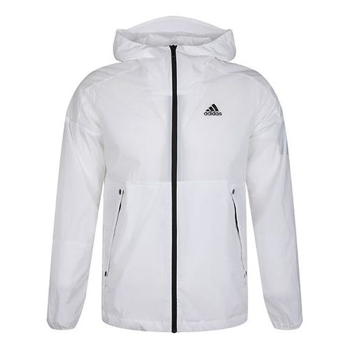Men's adidas Back Logo Woven Jacket White EH3768