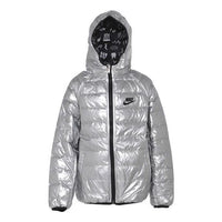 (PS) Nike reversible sports hooded warm down Jacket 'Silver' DZ9961-089