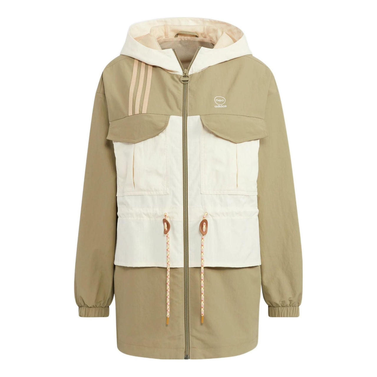 (WMNS) adidas Neo Util Windbreaker Jacket 'Tan White' HM2023