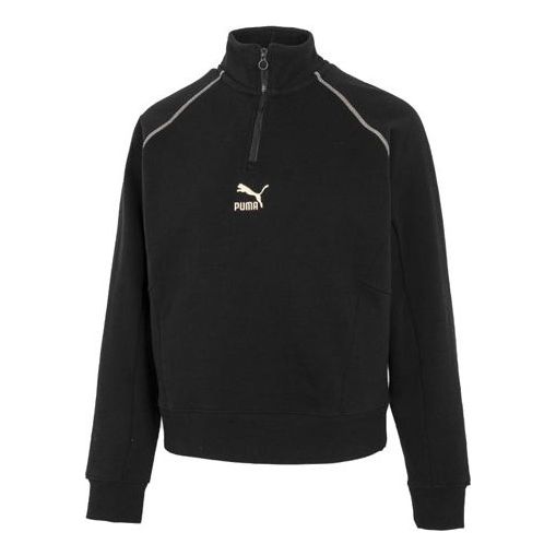 (WMNS) PUMA Das Cc Graphic Half-Zip Crew 'Black' 539911-01