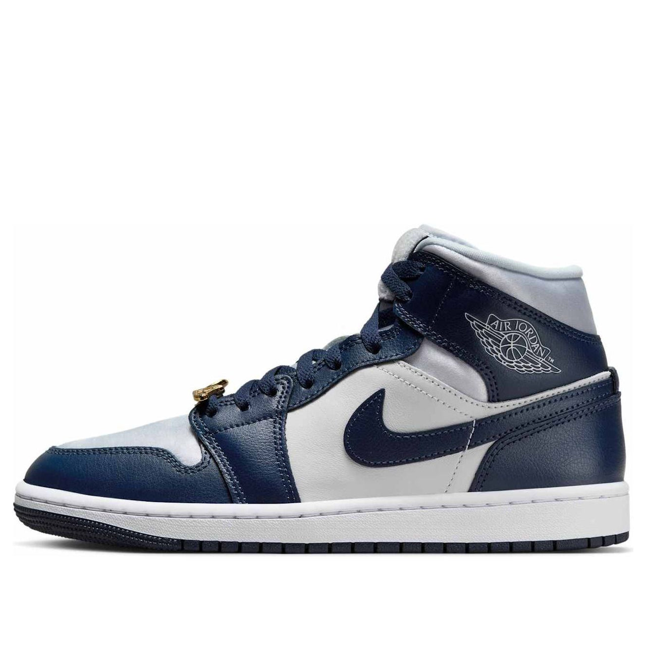 (WMNS) Air Jordan 1 Mid SE 'Football Grey White Midnight Navy' FZ8777-044