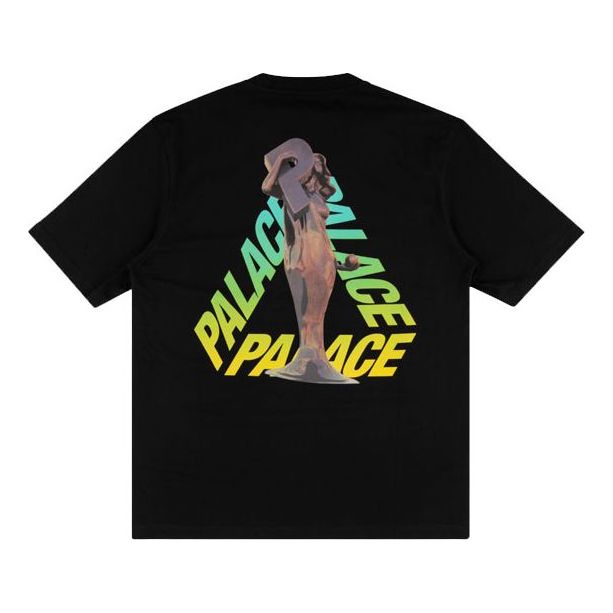 PALACE Rolls P3 Back Logo Gradient Large Triangle Printing Short Sleeve Unisex Black P17TS131T