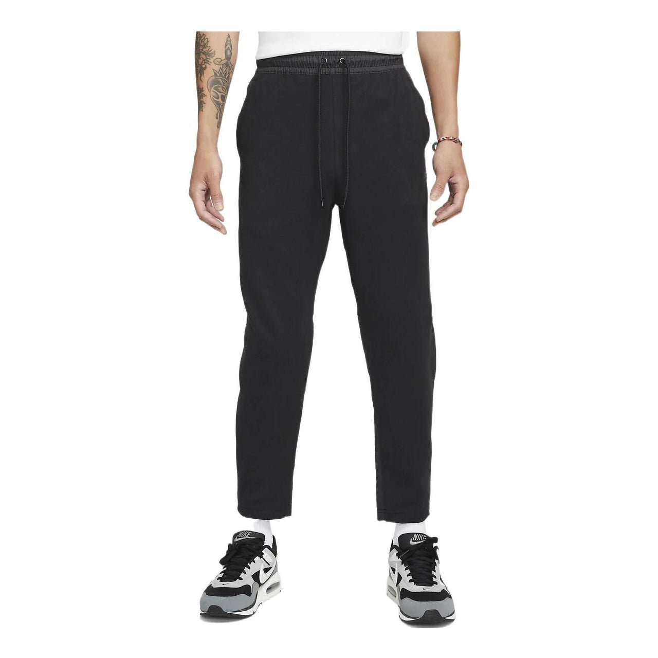 Nike Solid Color  Waist Lacing Straight Casual Pants/Trousers Men's Black DD7013-010