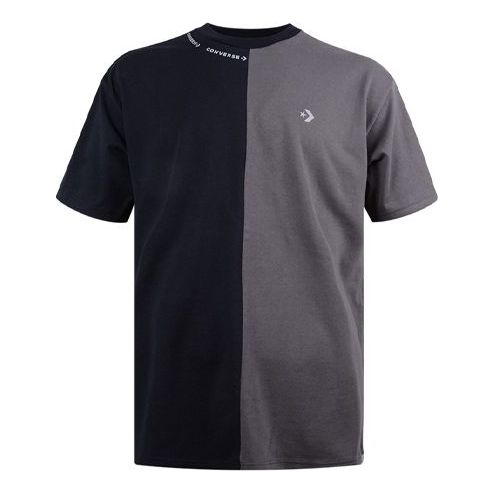 Converse two-color stitching back full-print Korean short-sleeved men grey 10020856-A02