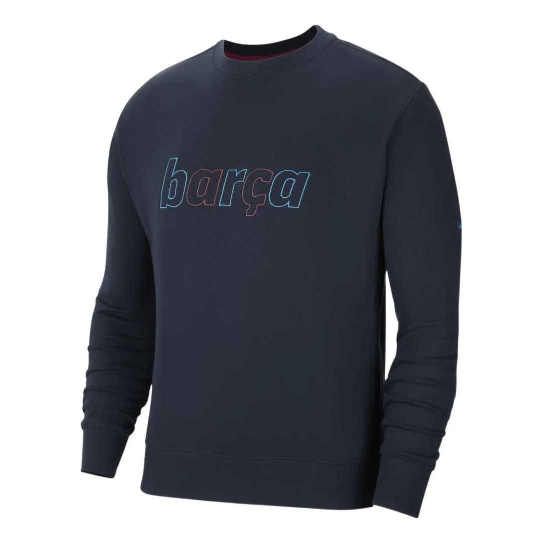 Men's Nike Solid Color Alphabet Printing Round Neck Sports Blue DA2950-451