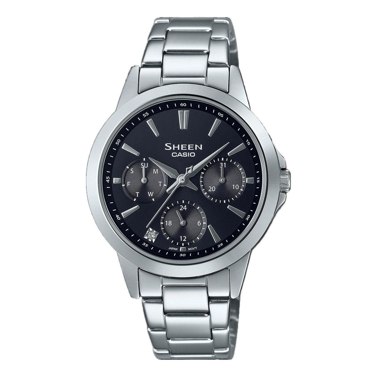 CASIO Waterproof SHEEN Silver Analog/Digital Combo SHE-3516D-1A