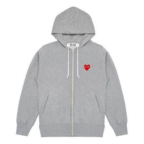 (WMNS) COMME des GARCONS PLAY Five Heats Logo Zip Hooded Jacket 'Grey' AZ-T249-051-1