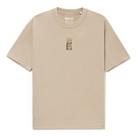 Li-Ning BADFIVE limited Series Cartoon Pattern Loose Round Neck Short Sleeve 'Tan' AHSS037-3