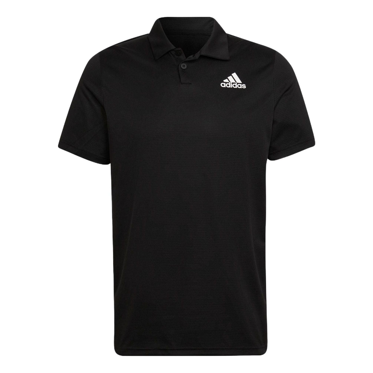 adidas Solid Color Tennis Sports Short Sleeve Polo Shirt Black HC2716