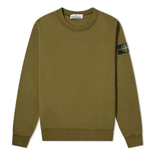 STONE ISLAND Garment Dyed Crew Sweatshirt 'Olive' 741563051-V0058