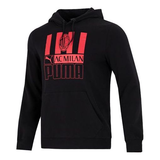 PUMA AC Milan Football Black Pullover Hoodie 'Black' 767599-01