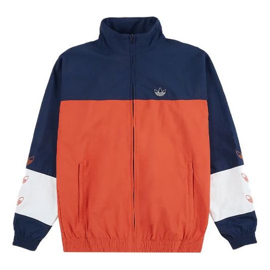 adidas originals Casual Cozy Stand Collar Jacket Blue Colorblock DV3117