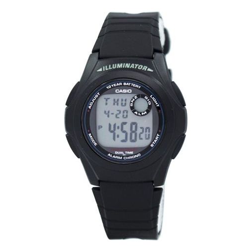 CASIO Sports Quartz Waterproof Unisex Mens Black Digital F-200W-1A