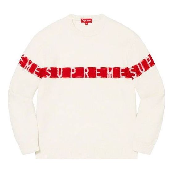 Supreme Inside Out Logo Sweater 'White Red' SUP-SS21-580