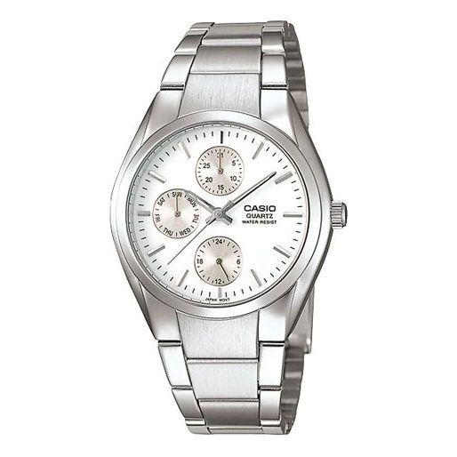 CASIO Stainless Steel Strap Quartz Waterproof Mens SilverWhite Analog MTP-1191A-7ADR