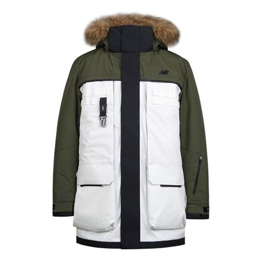 New Balance Winter Down Snow Parka Jacket 'White Green Black' NP94N011-KH