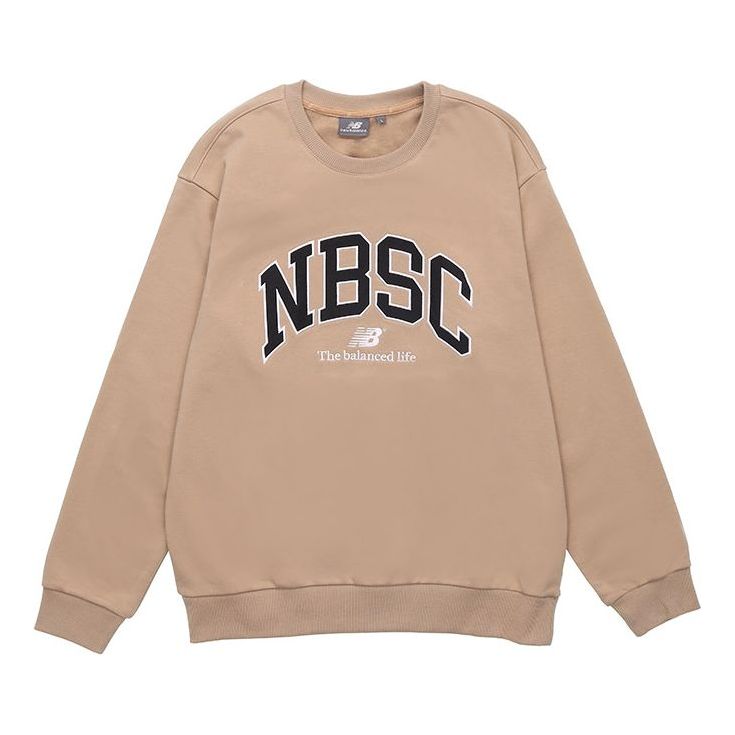 New Balance Logo Crew Neck Sweaters 'Beige' 5CC44333-BEI
