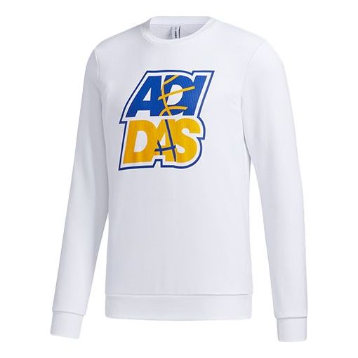 adidas neo M FAV SW Alphabet Printing Sports Pullover White GP5886