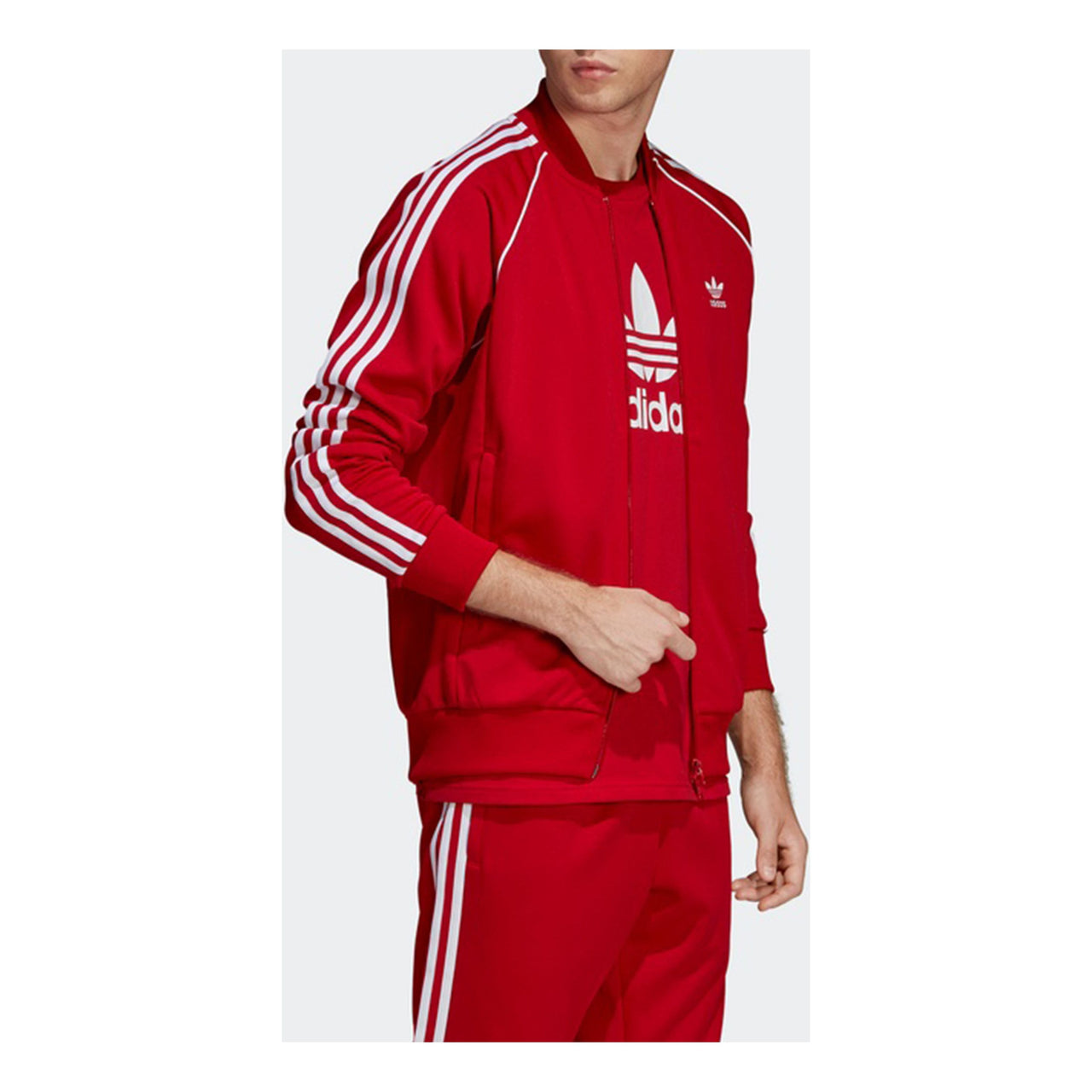 Men's adidas originals Zipper Sports Red Jacket DV1514