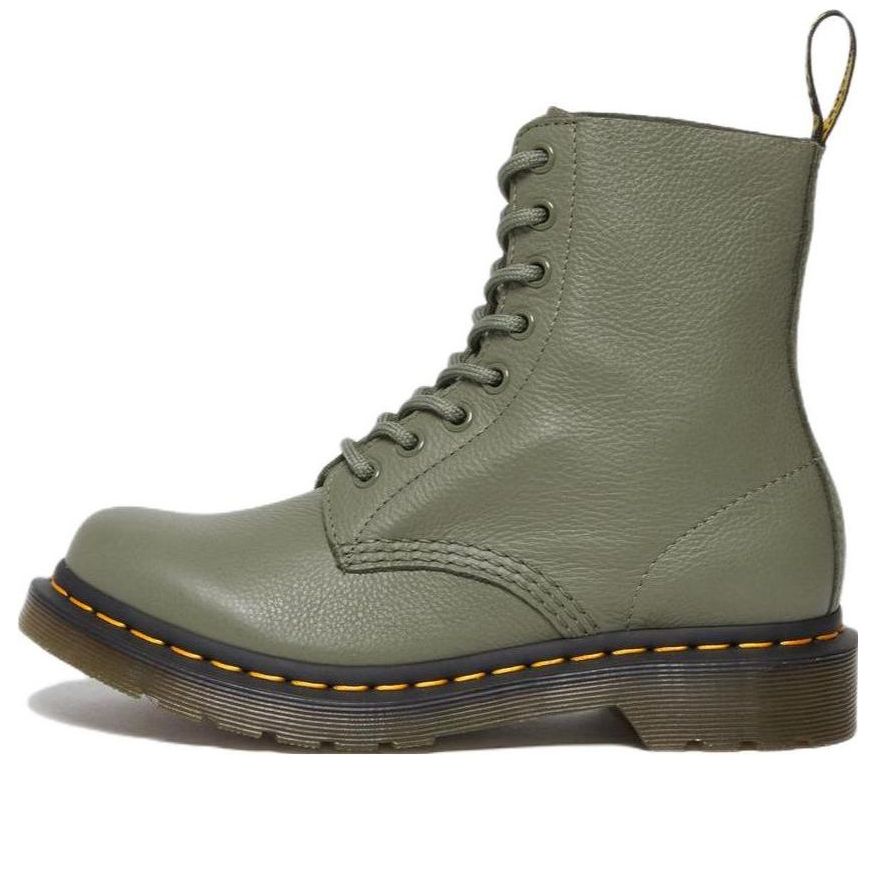 (WMNS) Dr. Martens 1460 Pascal Virginia Leather Boots 'Khaki Green' 27641384