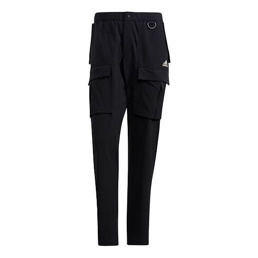 Men's adidas Utl Cargo Pants Solid Color Outdoor Multiple Pockets Sports Pants/Trousers/Joggers Black H13794