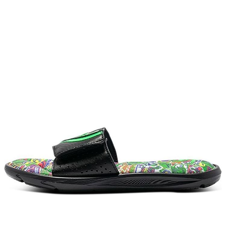 Under Armour Ignite VI Graphic Strap Slides 'Black Green' 3024451-004