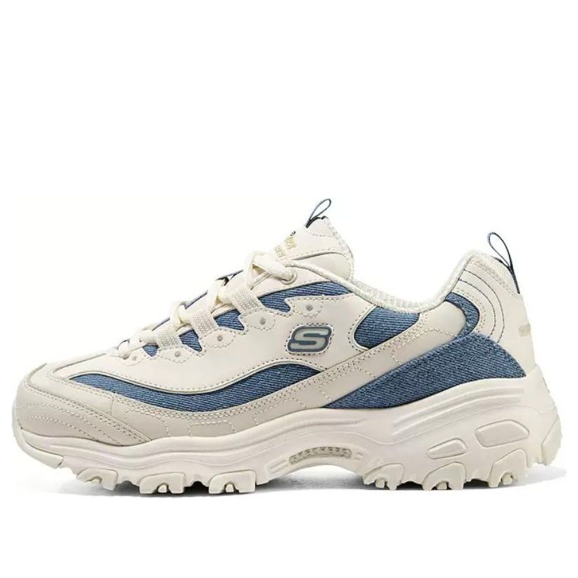 (WMNS) Skechers D'LITES 1.0 'White Blue' 896202-NTBL