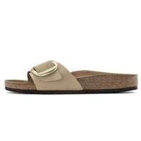 Birkenstock Madrid Big Buckle Nubuck Leather Narrow Fit Sandals 'Sandcastle' 1024009