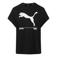 (WMNS) PUMA Large Logo Short Sleeve Black 583865-01